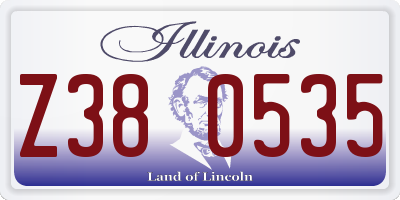 IL license plate Z380535