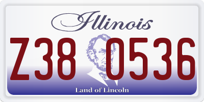 IL license plate Z380536