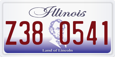 IL license plate Z380541