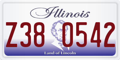 IL license plate Z380542