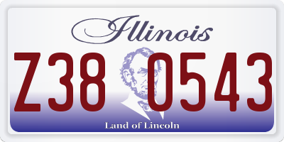 IL license plate Z380543