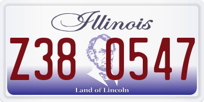 IL license plate Z380547