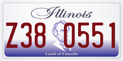 IL license plate Z380551