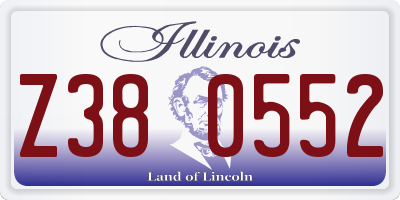 IL license plate Z380552