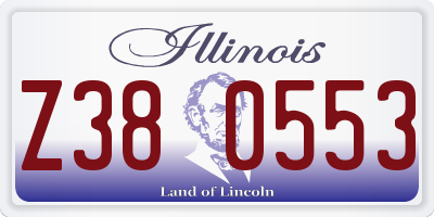 IL license plate Z380553