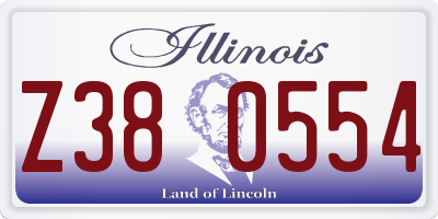 IL license plate Z380554