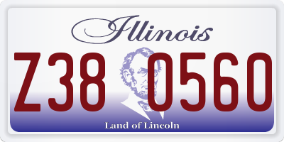 IL license plate Z380560