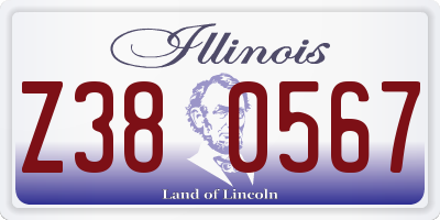 IL license plate Z380567