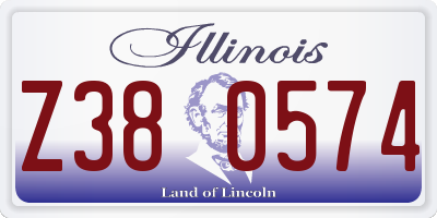 IL license plate Z380574