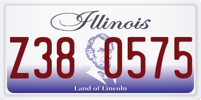 IL license plate Z380575