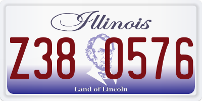 IL license plate Z380576