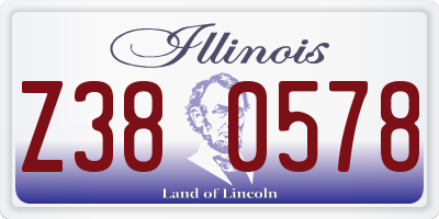 IL license plate Z380578