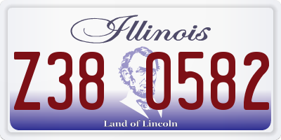 IL license plate Z380582