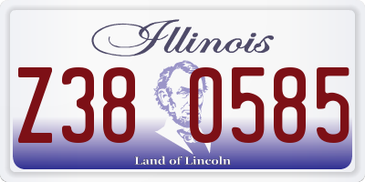 IL license plate Z380585
