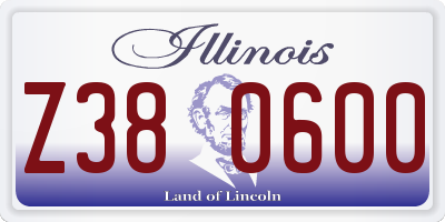 IL license plate Z380600