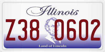 IL license plate Z380602