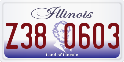 IL license plate Z380603