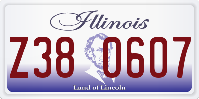 IL license plate Z380607