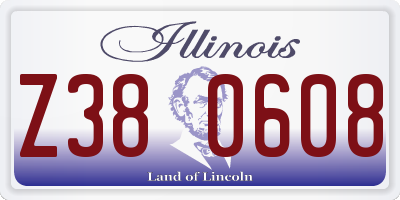 IL license plate Z380608