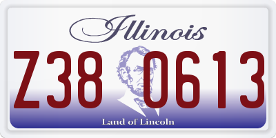 IL license plate Z380613
