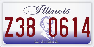 IL license plate Z380614
