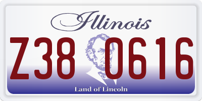 IL license plate Z380616