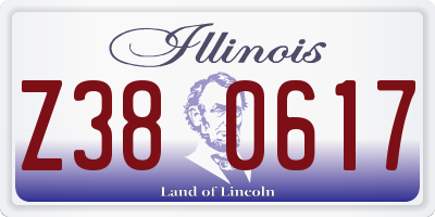 IL license plate Z380617