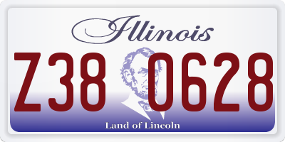 IL license plate Z380628
