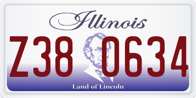 IL license plate Z380634