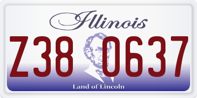 IL license plate Z380637
