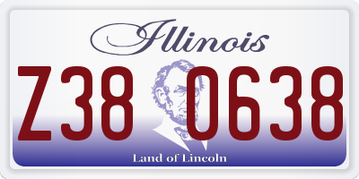 IL license plate Z380638