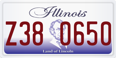 IL license plate Z380650