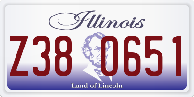 IL license plate Z380651