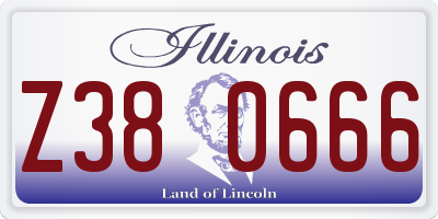 IL license plate Z380666