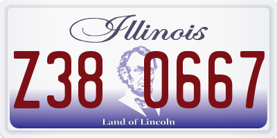 IL license plate Z380667