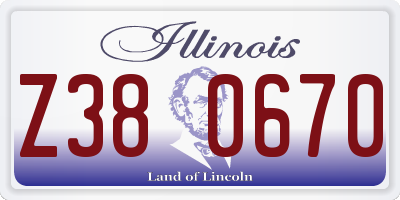 IL license plate Z380670