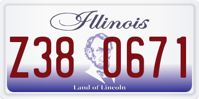 IL license plate Z380671