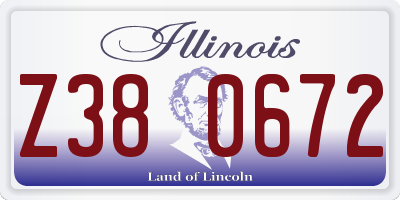 IL license plate Z380672
