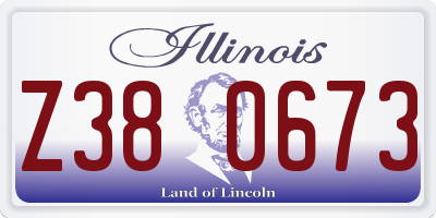 IL license plate Z380673