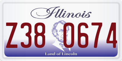 IL license plate Z380674