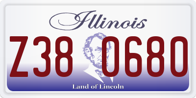 IL license plate Z380680