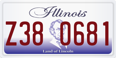 IL license plate Z380681
