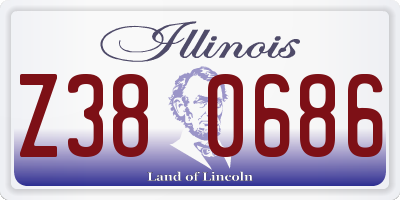 IL license plate Z380686