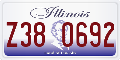IL license plate Z380692