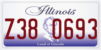 IL license plate Z380693