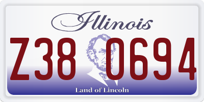 IL license plate Z380694