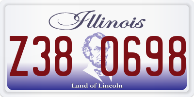 IL license plate Z380698