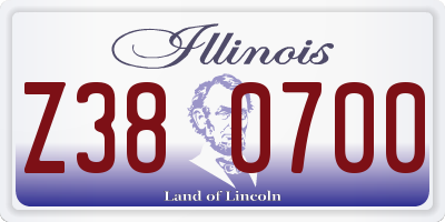 IL license plate Z380700