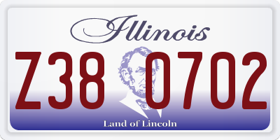 IL license plate Z380702