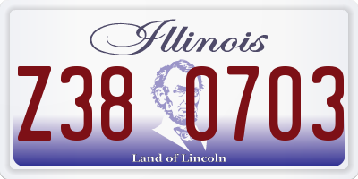 IL license plate Z380703